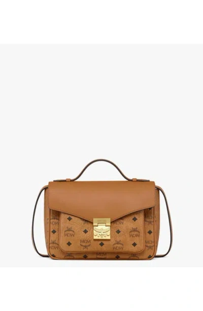 Mcm Tracy Small Visetos Satchel In Brown