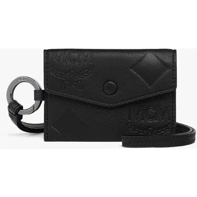 Mcm Aren Lanyard Id Wallet In Black