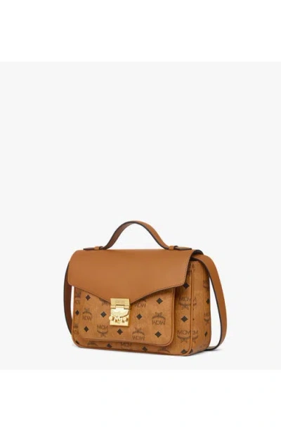 Mcm Tracy Small Visetos Satchel In Brown