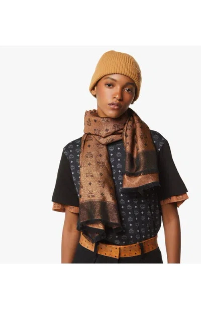 Mcm Monogram Shawl In Brown