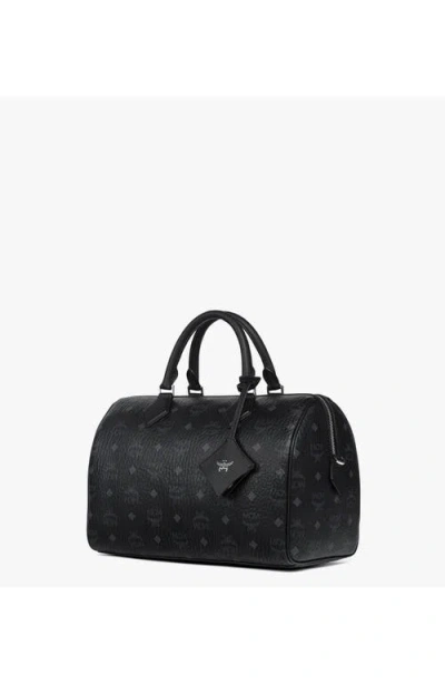 Mcm Ella Boston Bag In Maxi Monogram Leather In Pink