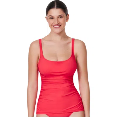 Profile By Gottex Tutti Frutti Fashion D-cup Scoop Neck Tankini Top In Red