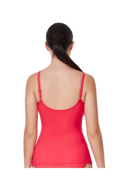 Profile By Gottex Tutti Frutti Fashion D-cup Scoop Neck Tankini Top In Red