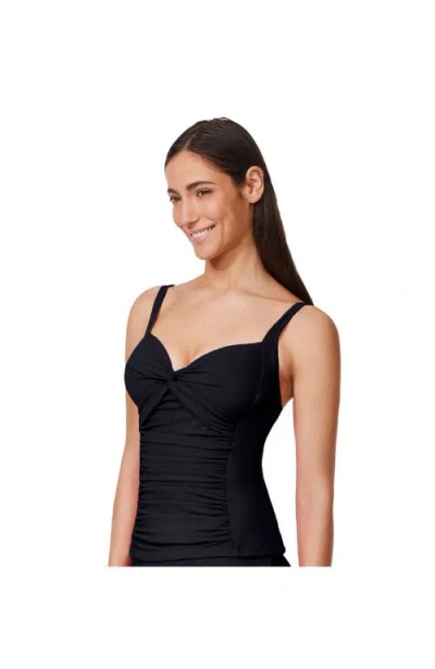 Profile By Gottex Tutti Frutti Sweetheart Twist Front Tankini Top In Black