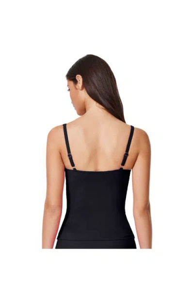 Profile By Gottex Tutti Frutti Sweetheart Twist Front Tankini Top In Black