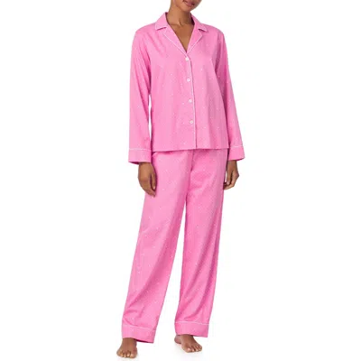 Ralph Lauren Lauren  Print Cotton Blend Pajamas In Pink