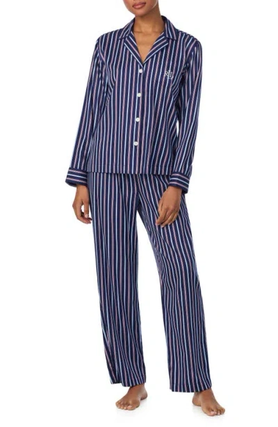 Ralph Lauren Lauren  Print Cotton Blend Pajamas In Blue