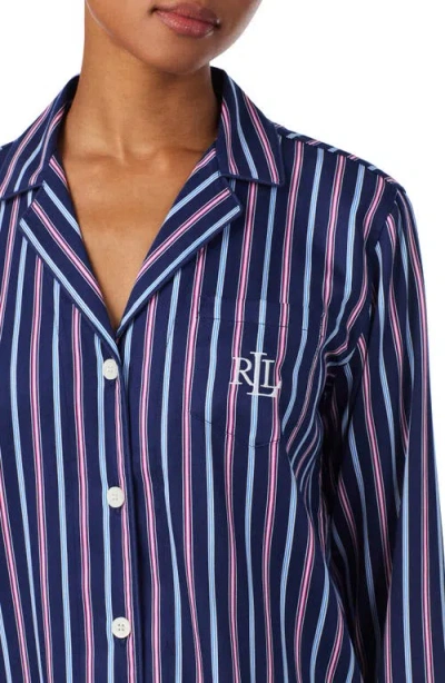 Ralph Lauren Lauren  Print Cotton Blend Pajamas In Blue
