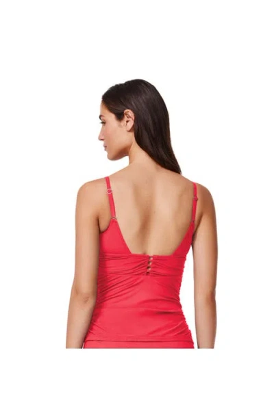 Profile By Gottex Tutti Frutti Fashion V-neck Gold Beaded Tankini Top In Orange