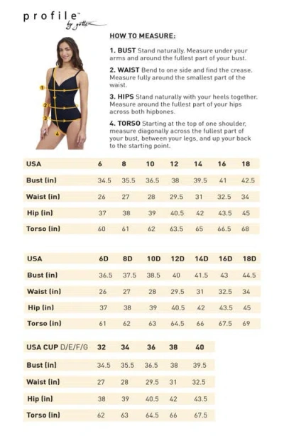 Profile By Gottex Tutti Frutti Fashion V-neck Gold Beaded Tankini Top In Blue