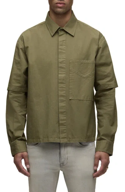 Hudson Jeans Rex Layered Look Button-up Shirt In Green