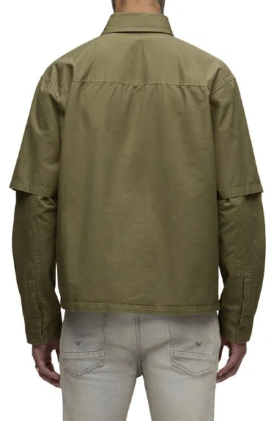Hudson Jeans Rex Layered Look Button-up Shirt In Green