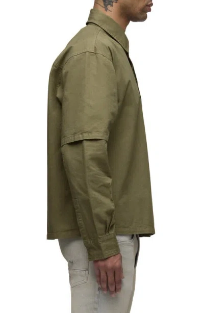 Hudson Jeans Rex Layered Look Button-up Shirt In Green