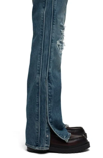 Hudson Jeans Walker Track Distressed Flared Jeans In Blue