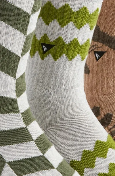 Arvin Goods Assorted 3-pack Crew Socks In Multi