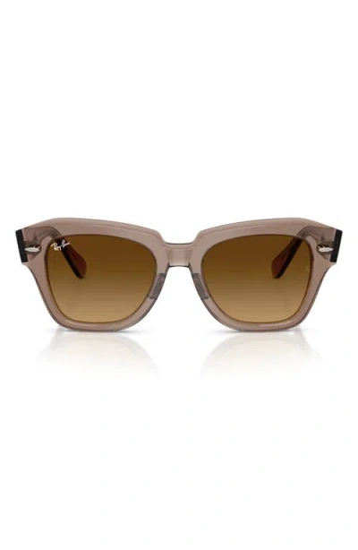 Ray Ban Ray-ban State Street 49mm Gradient Square Sunglasses In Brown