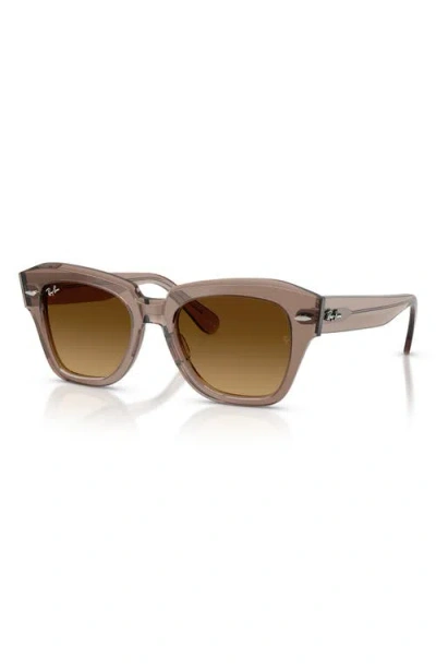 Ray Ban Ray-ban State Street 49mm Gradient Square Sunglasses In Brown
