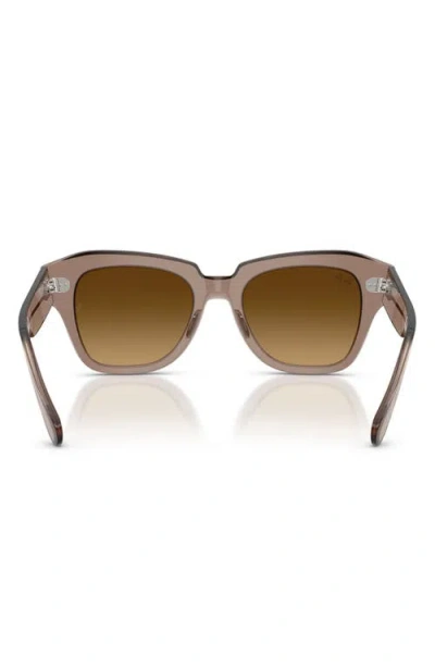 Ray Ban Ray-ban State Street 49mm Gradient Square Sunglasses In Brown