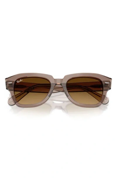 Ray Ban Ray-ban State Street 49mm Gradient Square Sunglasses In Brown