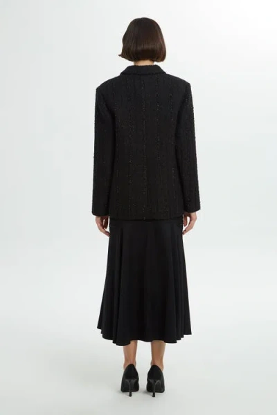 Gizia Double-breasted Black Jacket In Black