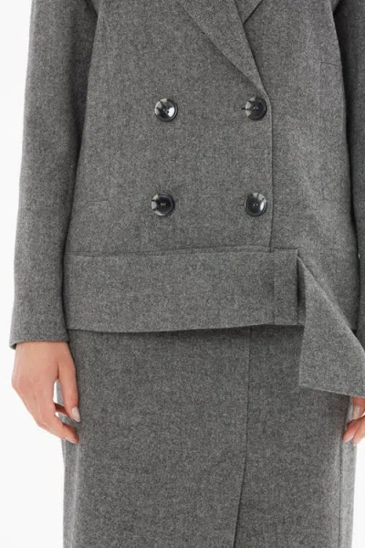 Gizia Long Sleeve Jacket With Front Buttons In Gray