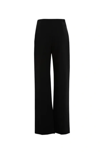 Gizia Pleated Detail High Waist Palazzo Black Pants In Black