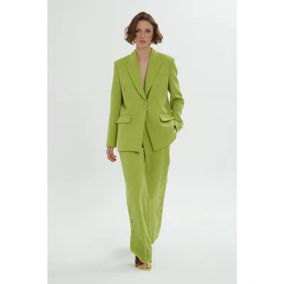 Gizia Green Set With Button Details In Green