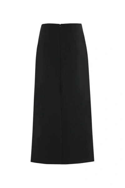 Gizia Black Long Skirt With Front And Back Slits In Black