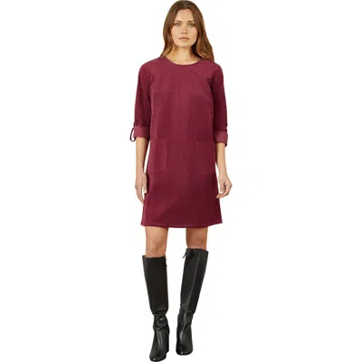 Yumi Cord Tunic Dress With Pockets In Brown