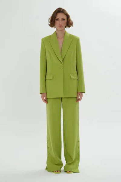 Gizia Green Set With Button Details In Green