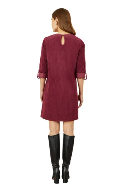 Yumi Cord Tunic Dress With Pockets In Brown