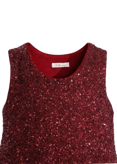 Tulleen Sequin Feather-trim Set In Red