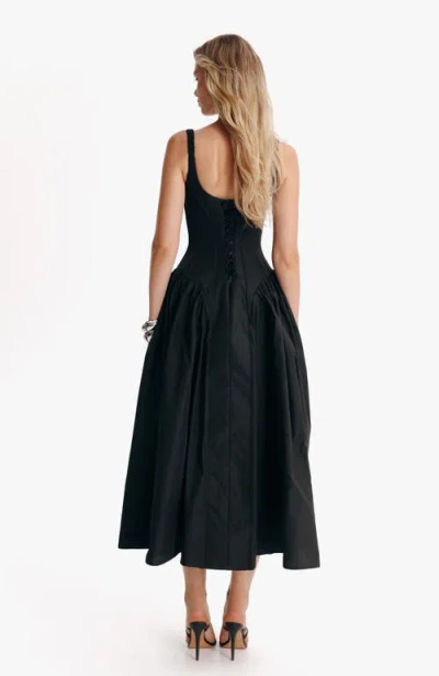 Milla Black Corset Midi Dress In Black