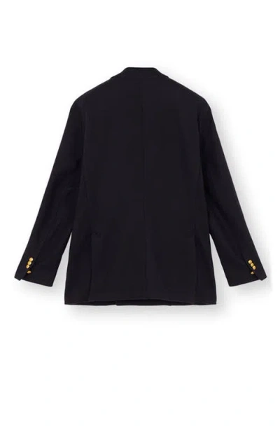 Fortela David Double-breasted Wool Jacket In Black