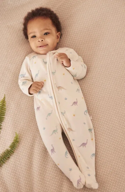 Mori Dino Print Two Way Zip-up Sleepsuit In Multi