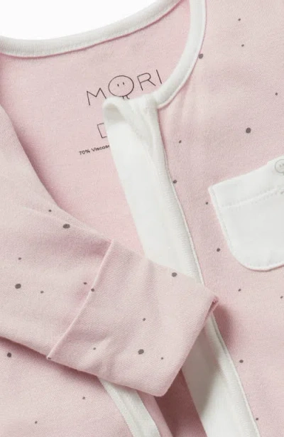 Mori Two Way Zip-up Sleepsuit In Pink