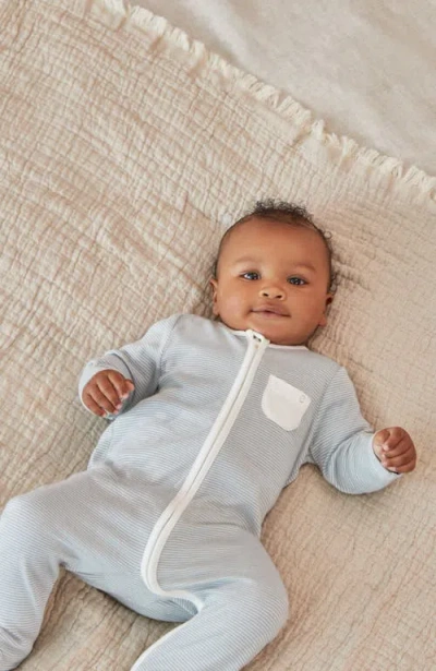 Mori Two Way Zip-up Sleepsuit In Blue