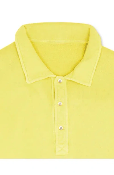 Fortela Hunting Long Sleeve Fleece Jersey Polo Shirt In Yellow