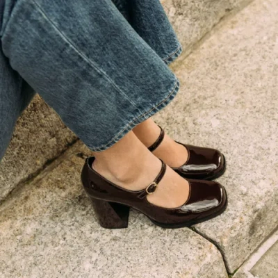 Amie Rafa Jackie Mary Jane Heels In Brown