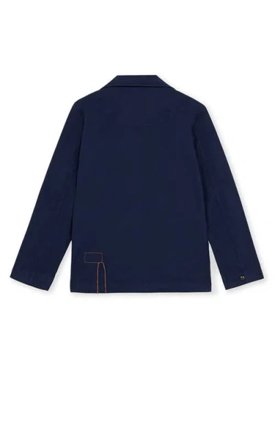 Fortela Solomont Twill Cotton Overshirt In Blue