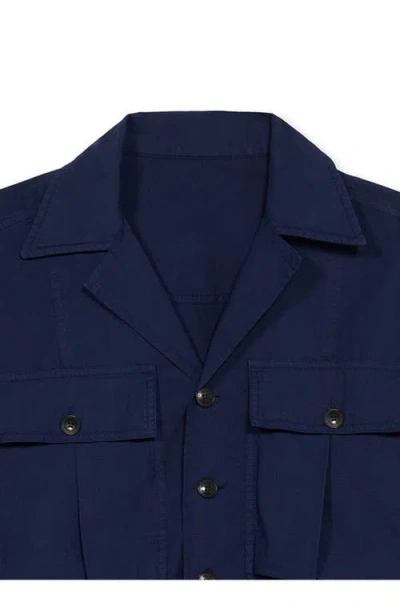 Fortela Solomont Twill Cotton Overshirt In Blue