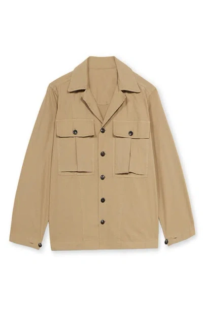 Fortela Solomont Twill Cotton Overshirt In Neutral