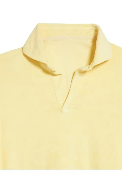 Fortela Sullivan Terry Cloth Jersey Polo In Yellow