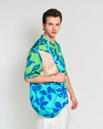 Lost Pattern Nyc "tropical Bliss" Patchwork Oversized Hawaii Shirt In Green