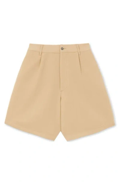 Fortela Jillian Cotton Bermuda With Pleats In Brown