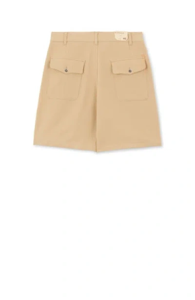 Fortela Jillian Cotton Bermuda With Pleats In Brown