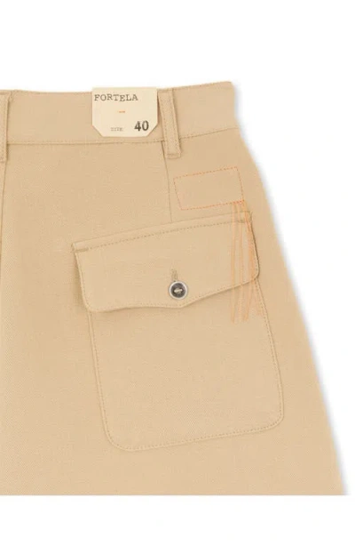 Fortela Jillian Cotton Bermuda With Pleats In Brown
