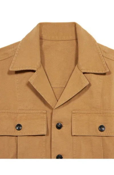 Fortela Solomons Canvas Cotton Overshirt In Brown