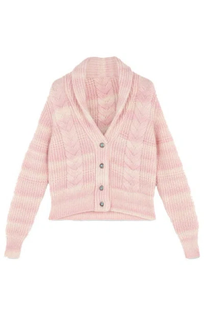 Fortela Lexi Alpaca Wool Cardigan In Pink