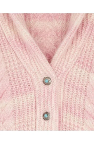 Fortela Lexi Alpaca Wool Cardigan In Pink